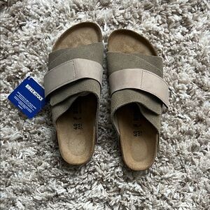 Birkenstock Olive and Beige Sandals